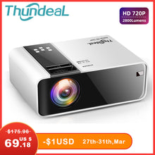 Load image into Gallery viewer, ThundeaL HD Mini Projector TD90 Native 1280 x 720P LED Android WiFi Projector Video Home Cinema 3D HDMI Movie Game Proyector
